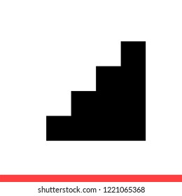 Stairs icon vector, floor symbol. Simple, flat design for web or mobile app