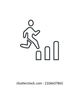 Stairs up icon, vector illustration
