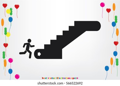 Stairs icon vector illustration.