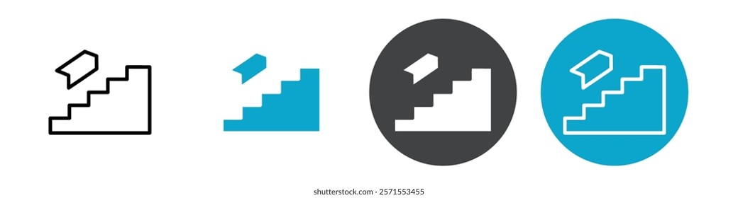 stairs up icon Vector illustration in black