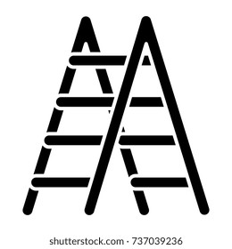 stairs icon, vector illustration, black sign on isolated background