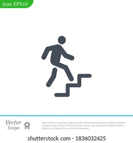 Stairs Up icon. Vector illustration EPS 10.