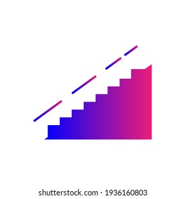 Stairs Icon with vector illustration and flat shape