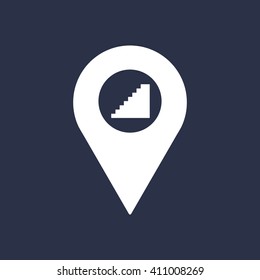 stairs icon, vector illustration. Flat design style