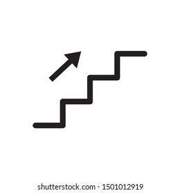 stairs up icon vector illustration logo template 