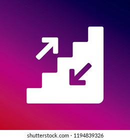 Stairs icon vector illustrator creative design purple and pink gradient background