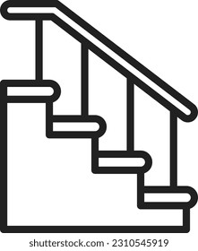 Imagen vectorial de icono de escaleras. Adecuado para aplicaciones web móviles y medios de impresión.