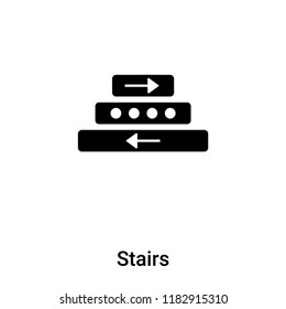Stairs icon vector isolated on white background, logo concept of Stairs sign on transparent background, filled black symbol