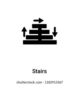 Stairs icon vector isolated on white background, logo concept of Stairs sign on transparent background, filled black symbol