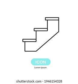 Stairs icon vector isolated on white background.