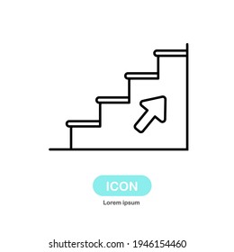 Stairs icon vector isolated on white background.