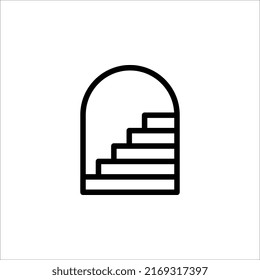 Vector de icono de escaleras aislado en fondo blanco, elementos de línea y contorno en estilo lineal en fondo blanco