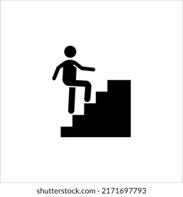 Stairs icon vector isolated on white background, line and outline elements in linear style on white background