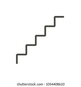 Stairs icon vector. Line upstairs symbol. Trendy flat outline ui sign design. Thin linear graphic pictogram for web site, mobile application. Logo illustration. Eps10.