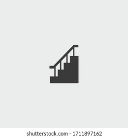 stairs icon. stairs vector on gray background