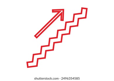 Vector del icono de las escaleras. sobre fondo blanco