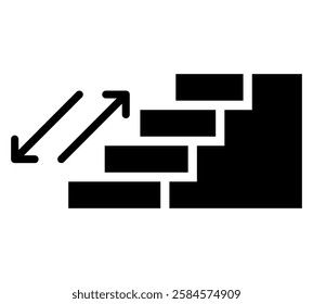 Stairs icon vector from sign collection. Thin line stairs outline icon vector illustration. Linear symbol for use on web and mobile apps, logo, print media