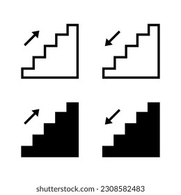 Stairs icon vector. Upstairs and downstairs symbol concept