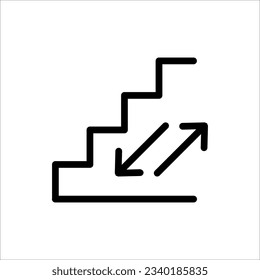 Stairs icon vector for web design, ui, and app. isolated on white background