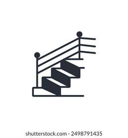 stairs icon. vector.Editable stroke.linear style sign for use web design,logo.Symbol illustration.