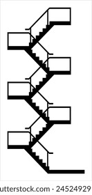 Stairs Icon, Web Design Vector Art Illustration