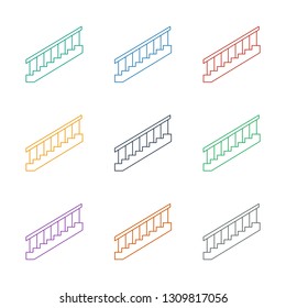stairs icon white background. Editable line stairs icon from architecture. Trendy stairs icon for web and mobile.