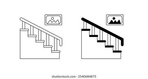 Stairs icon with white background vector stock illustration