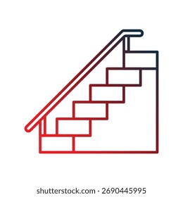 Ícone de escadas com ilustração de estoque de vetor de fundo branco