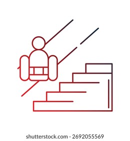 Icono de escaleras con Vector de fondo blanco