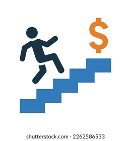 Stairs Up icon.Simple editable vector graphics.