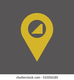 Stairs icon,vector.  Flat design.