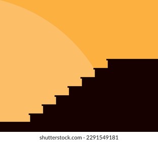 Stairs. Indoor staircase. House staircase with railing. Railing and step ladder vector. Physics, chemistry, geometry, mathematics, design
