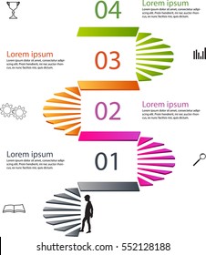 Stairs infographic 3d revolve ladder steps timeline template 