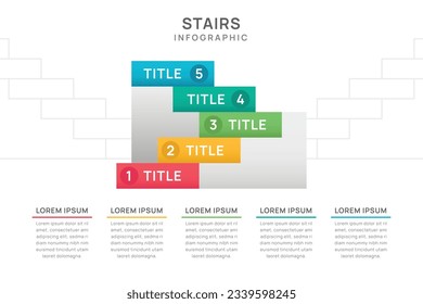Plantilla de infografía de escaleras para presentación.