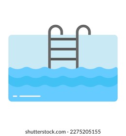 Stairs inside the water showing concept vector of swimming pool ladder