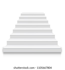 Stairs Isolated Background With Gradient Mesh, Vector Illustration