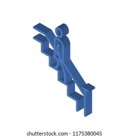 Stairs isometric left top view 3D icon