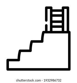stairs and ladder construction line icon vector. stairs and ladder construction sign. isolated contour symbol black illustration