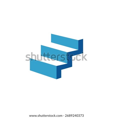 stairs ladder vector abstract logo modern style 