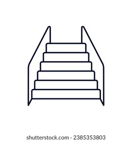  Stairs. ladder. Vector linear illustration icon isolated on white background.