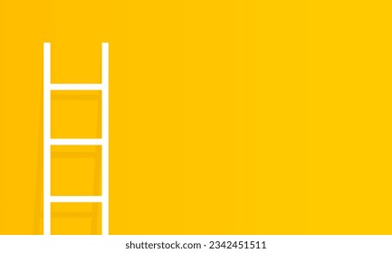 Stairs laid across the background on a yellow wall. Business presentation. Vector illustration.