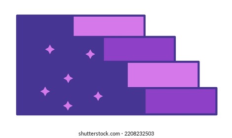 Stairs leading up, isolated symbol of growth or development. Self cognition and evolution, psychology tricks. Ladder with stars decoration. Sticker or video game element. Vector in flat style