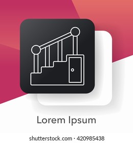 stairs line icon