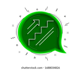 Icono de línea de escaleras. Burbuja de chat con sombra. Señal de la escalera de compras. Símbolo de entrada o salida. Icono de escaleras de línea delgada. Vector