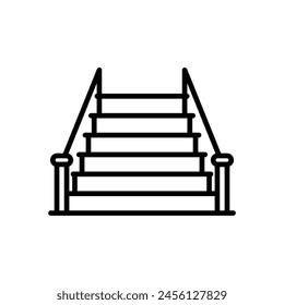 stairs line icon, isolated background