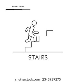Diseño de vectores de iconos de línea de escaleras.
