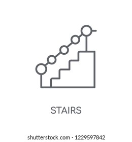 Stairs linear icon. Modern outline Stairs logo concept on white background from Real Estate collection. Suitable for use on web apps, mobile apps and print media.