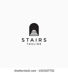 Stairs Logo Design Template flat Vector
