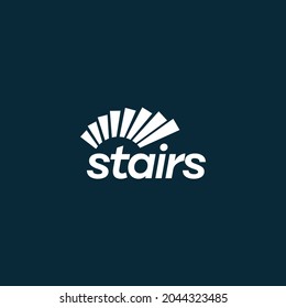 stairs logo design vector graphic