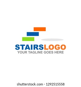 Stairs logo design vector template
